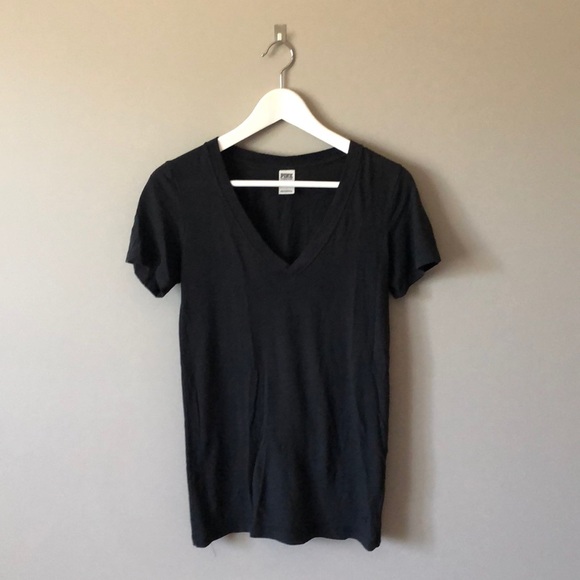 PINK Victoria's Secret Tops - Pink Victoria's Secret | Black V-Neck Teeshirt